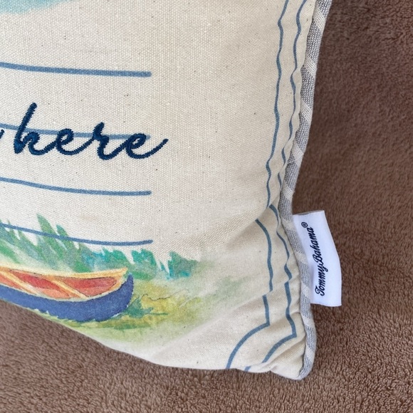 Tommy Bahama Life is Better Outdoors Postcard Pillow size 24x 14 used - Picture 6 of 6